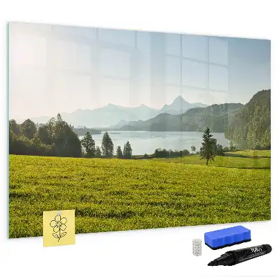 Magnetic marker board mountains and plains design