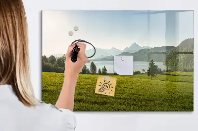Magnetic marker board mountains and plains design