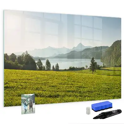 Magnetic marker board mountains and plains design