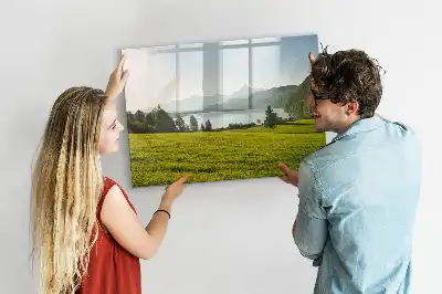 Magnetic marker board mountains and plains design