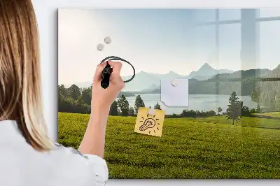 Magnetic marker board mountains and plains design