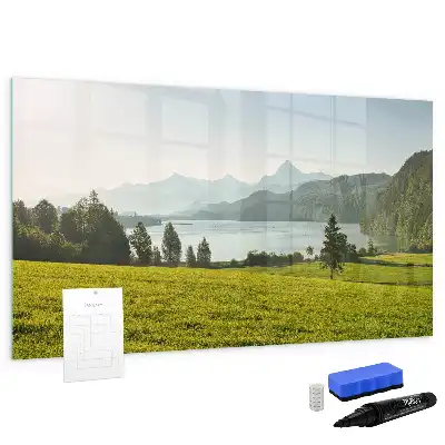 Magnetic marker board mountains and plains design