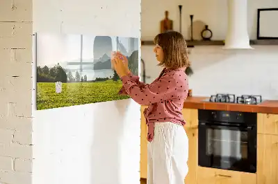 Magnetic marker board mountains and plains design