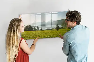 Magnetic marker board mountains and plains design