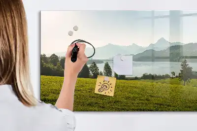 Magnetic marker board mountains and plains design