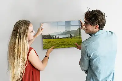 Magnetic marker board mountains and plains design