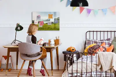 Magnetic marker board mountains and plains design