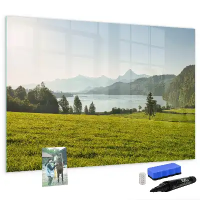 Magnetic marker board mountains and plains design