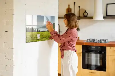 Magnetic marker board mountains and plains design
