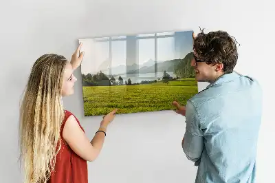 Magnetic marker board mountains and plains design