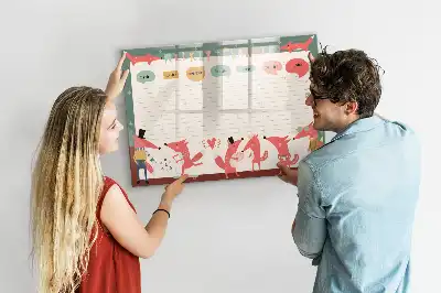 Magnetic glass dry erase board children's weekly planner