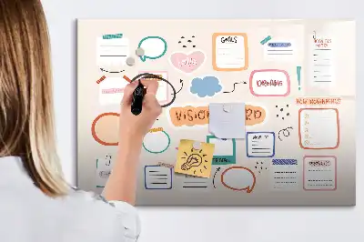 Magnetic marker board colorful vision board