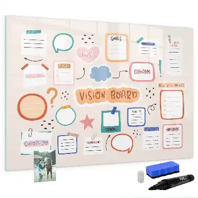 Magnetic marker board colorful vision board