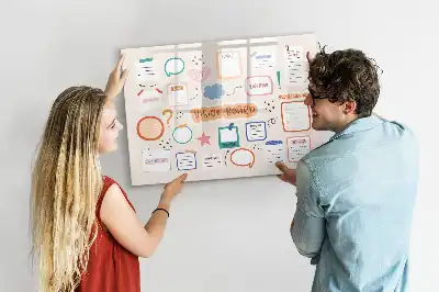 Magnetic marker board colorful vision board