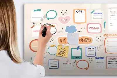 Magnetic marker board colorful vision board