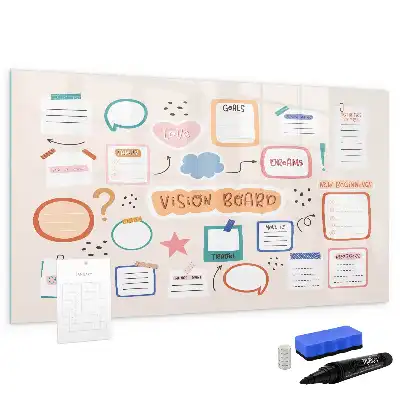 Magnetic marker board colorful vision board