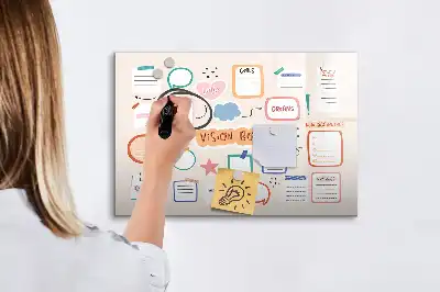 Magnetic marker board colorful vision board