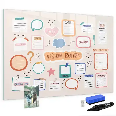 Magnetic marker board colorful vision board