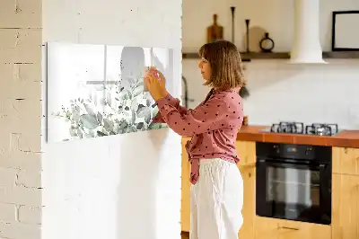Magnetic glass dry erase board with plant leaf design
