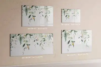 Magnetic marker board with plant leaves print
