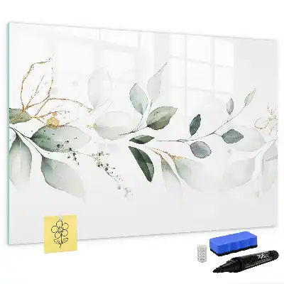 Magnetic glass dry erase board abstract list design