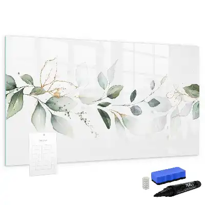 Magnetic glass dry erase board abstract list design