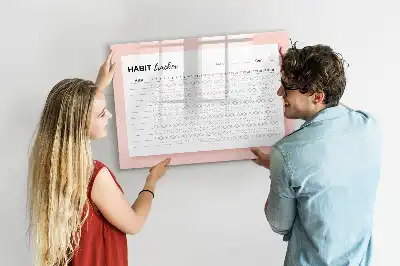 Magnetic glass dry erase board habit tracker