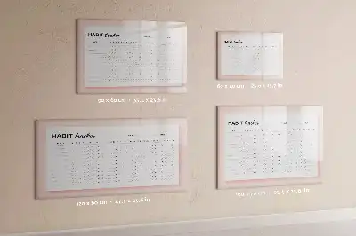 Magnetic glass dry erase board habit tracker