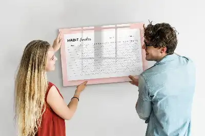 Magnetic glass dry erase board habit tracker