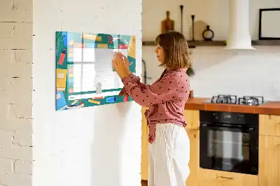 Magnetic glass dry erase board timetable planner