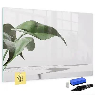 Magnetic marker board abstract leaves design