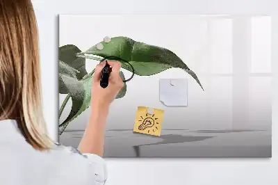 Magnetic marker board abstract leaves design
