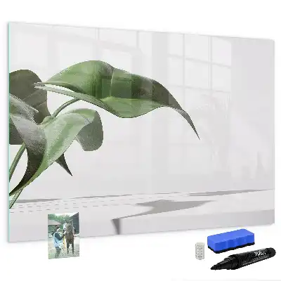 Magnetic marker board abstract leaves design
