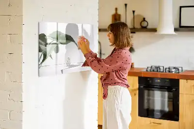 Magnetic marker board abstract leaves design
