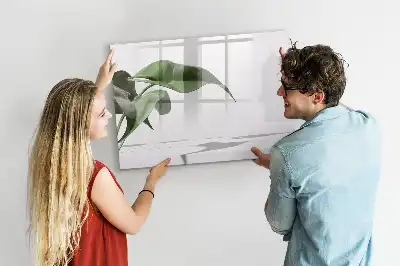 Magnetic marker board abstract leaves design
