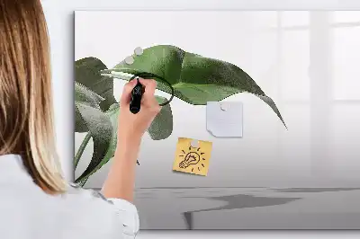 Magnetic marker board abstract leaves design