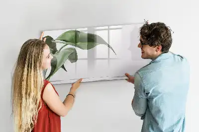 Magnetic marker board abstract leaves design