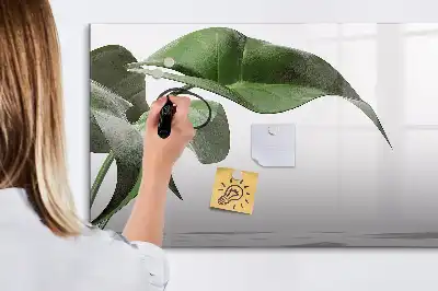 Magnetic marker board abstract leaves design
