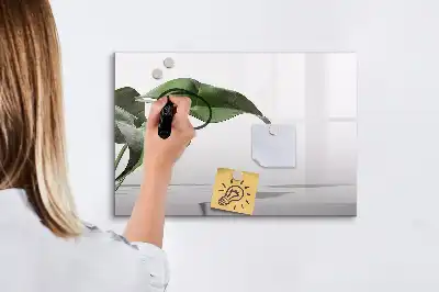 Magnetic marker board abstract leaves design