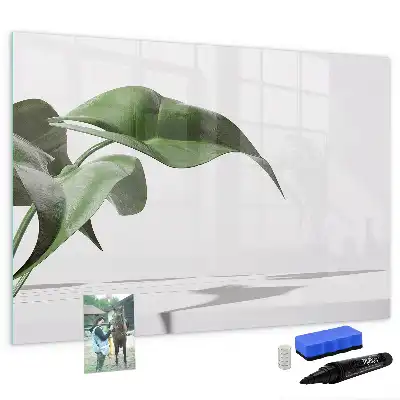 Magnetic marker board abstract leaves design
