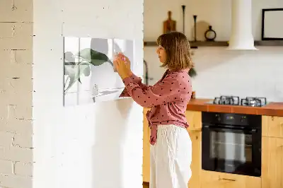 Magnetic marker board abstract leaves design