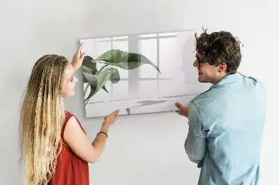 Magnetic marker board abstract leaves design