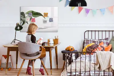 Magnetic marker board abstract leaves design