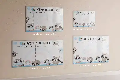 Magnetic glass dry erase board children's weekly planner