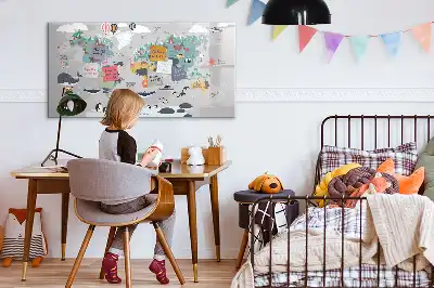 Magnetic marker board with cartoon map design