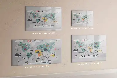 Magnetic marker board with cartoon map design