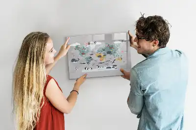 Magnetic marker board with cartoon map design