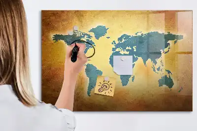 Magnetic world map whiteboard old world map design