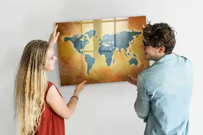 Magnetic world map whiteboard old world map design