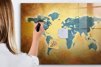 Magnetic world map whiteboard old world map design